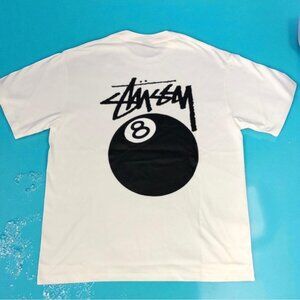Stussy White Shirt with Black Graphic